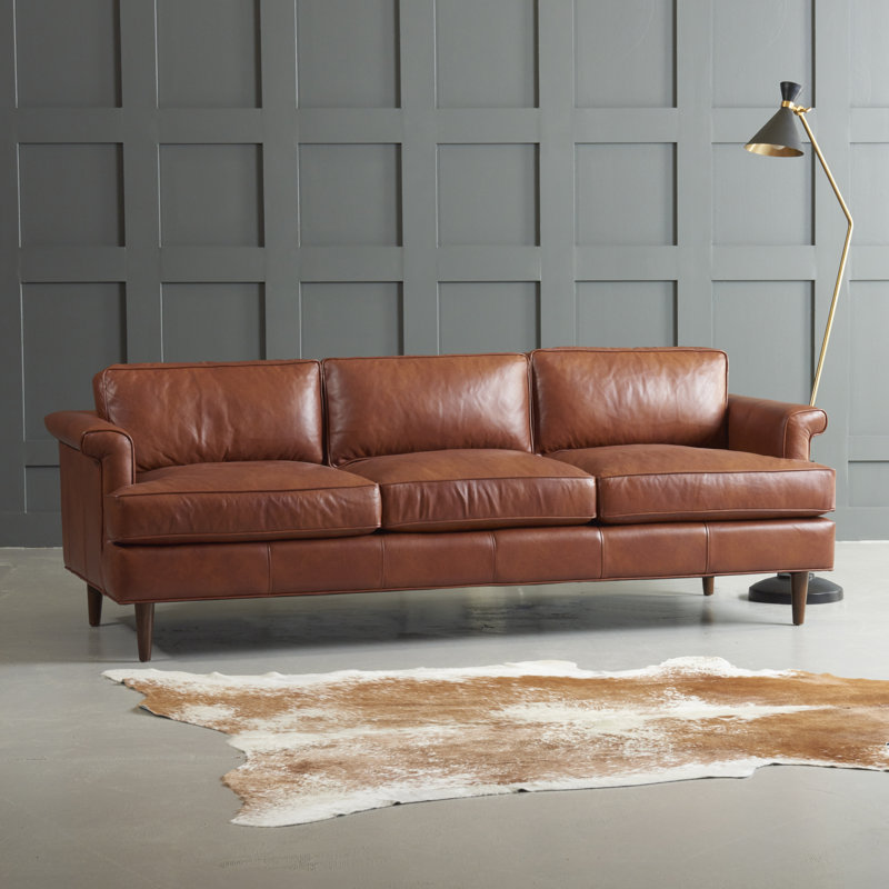Wayfair Custom Upholstery™ Carson Leather Sofa & Reviews | Wayfair